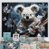 Cuddly Climbing Koala - Gray Koala Wall Art