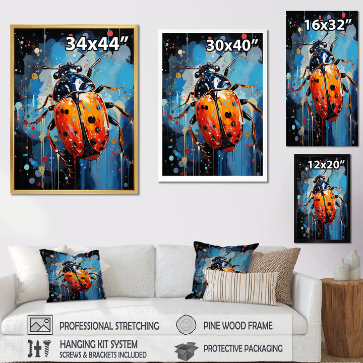 Spotlight On Ladybugs - Blue Ladybug Wall Art