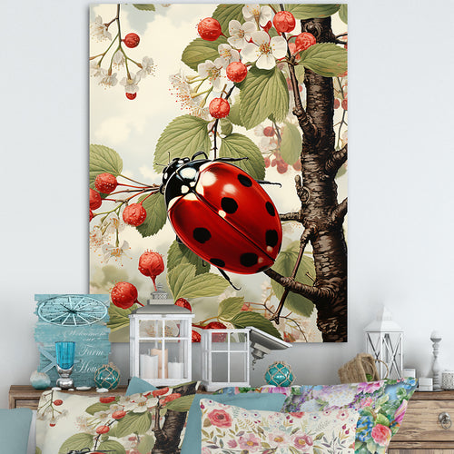 Cherry Lively Ladybug - Ladybug Home Decor Art