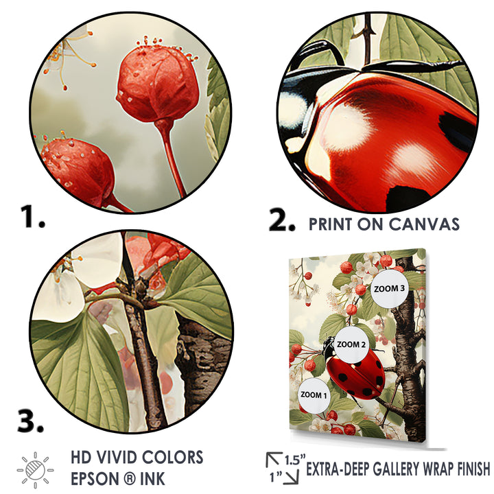 Cherry Lively Ladybug - Ladybug Home Decor Art