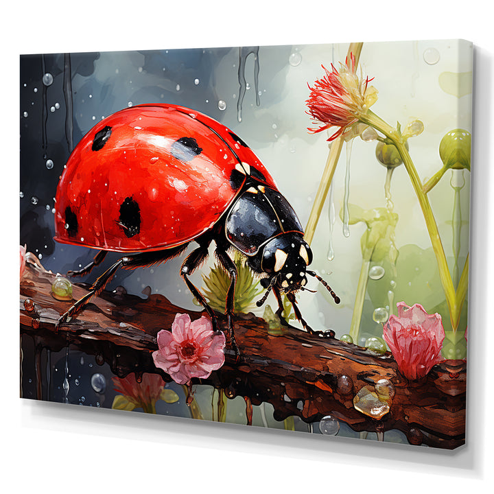 Curious Ladybug Crimson Serenity - Ladybug Bedroom Wall Art