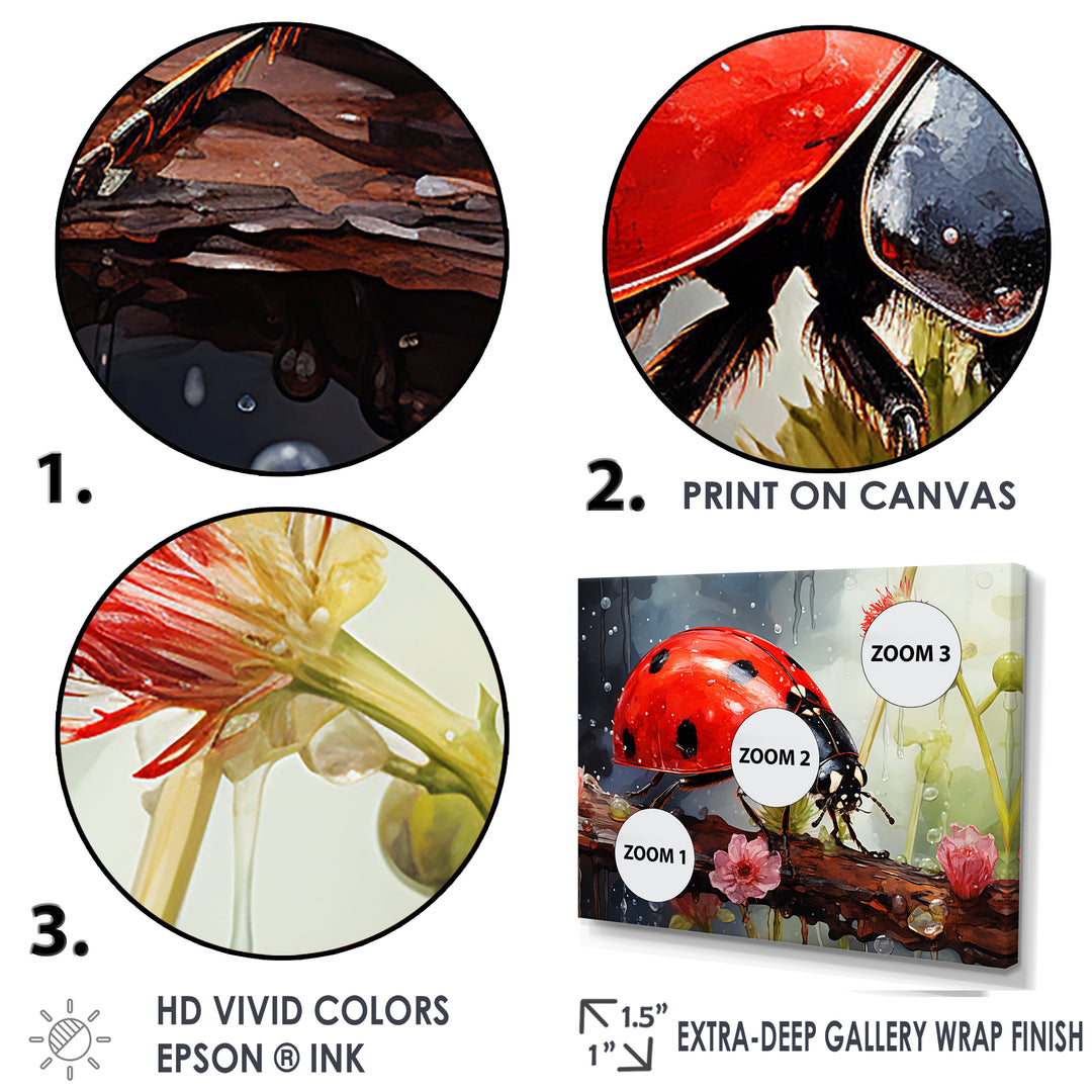 Curious Ladybug Crimson Serenity - Ladybug Bedroom Wall Art