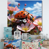 Crimson Ladybug Flower Wanderers - Ladybug Wall Decor