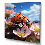 Crimson Ladybug Flower Wanderers - Ladybug Wall Decor