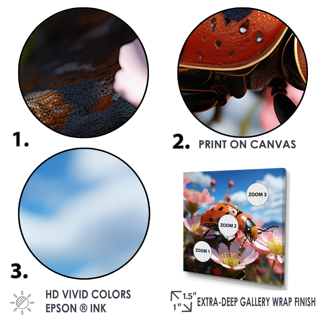 Crimson Ladybug Flower Wanderers - Ladybug Wall Decor