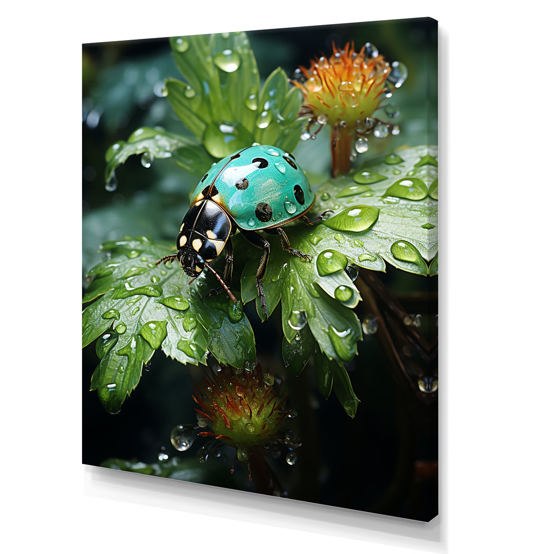 Emerald Ladybug Garden Domain - Green Ladybug Wall Art