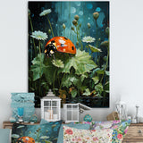 Ladybug S Blooming Emerald Garden - Red Ladybug Wall Art