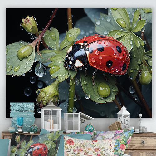 Rainy Ladybugs Lullaby - Ladybug Home Decor Art