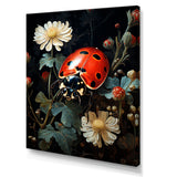 Ladybug Floral Nocturne - Ladybug Canvas Wall Art
