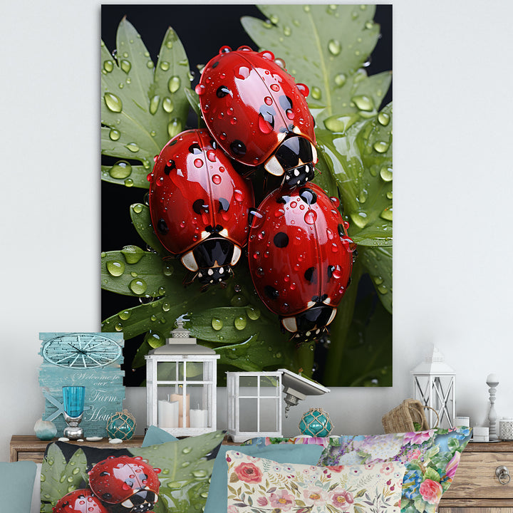 Tiny Ladybug Garden Guardians - Ladybug Canvas Wall Art