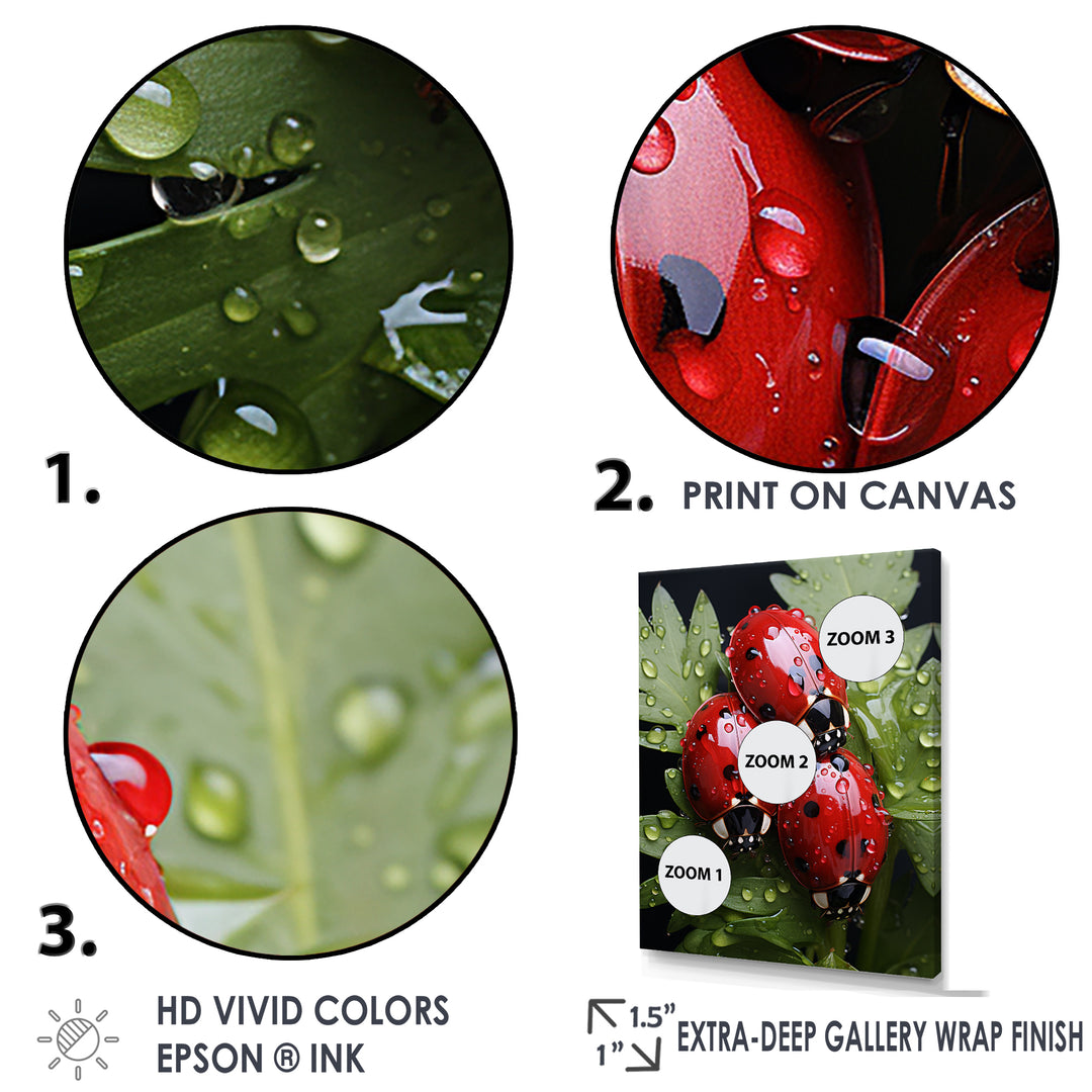 Tiny Ladybug Garden Guardians - Ladybug Canvas Wall Art