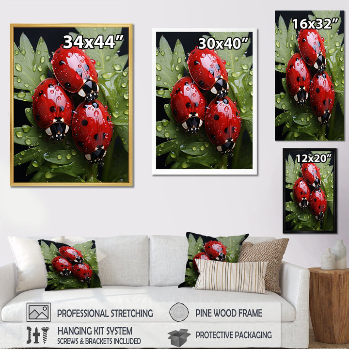 Tiny Ladybug Garden Guardians - Ladybug Canvas Wall Art