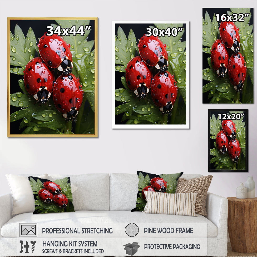 Tiny Ladybug Garden Guardians - Ladybug Canvas Wall Art