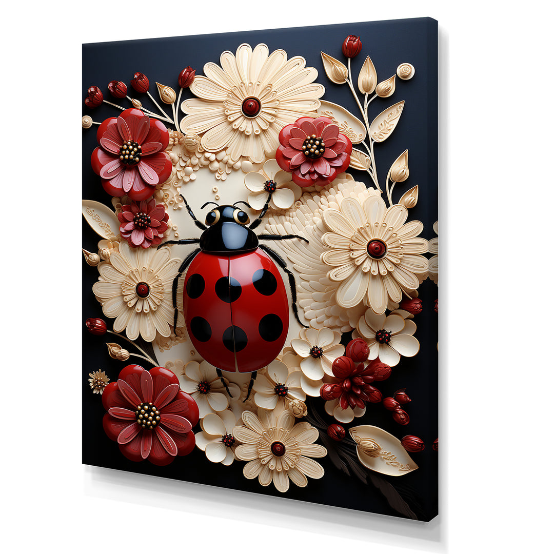 Curious Paper Mache Ladybug Garden - Ladybug Wall Decor