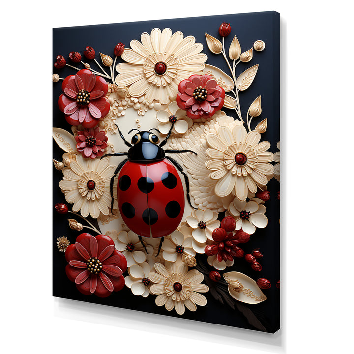 Curious Paper Mache Ladybug Garden - Ladybug Wall Decor