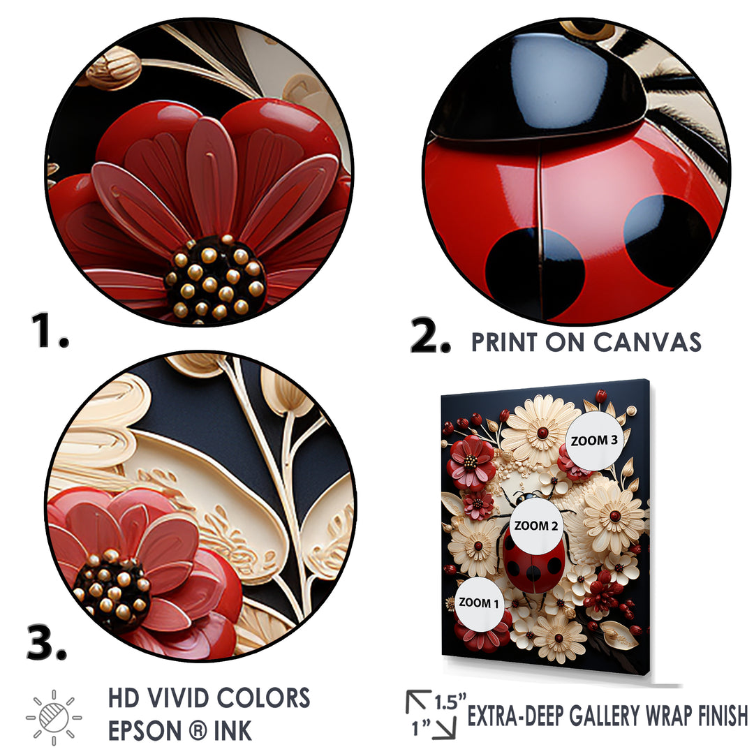 Curious Paper Mache Ladybug Garden - Ladybug Wall Decor