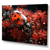 Red Floral Ladybug Metamorphosis - Ladybug Wall Art Prints