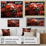 Red Floral Ladybug Metamorphosis - Ladybug Wall Art Prints