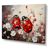Polka Dot Lady Bug Floral Serenade - Red Ladybug Wall Art