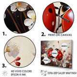 Polka Dot Lady Bug Floral Serenade - Red Ladybug Wall Art