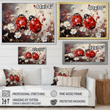 Polka Dot Lady Bug Floral Serenade - Red Ladybug Wall Art