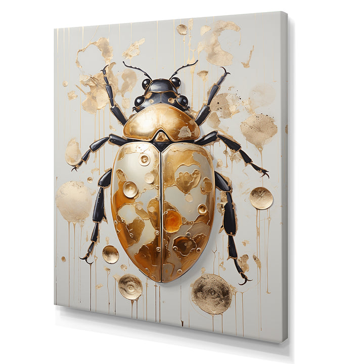 Gold Vintage Minimalism Beetle - Insects &amp; Bugs Bedroom Wall Art