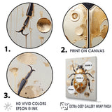 Gold Vintage Minimalism Beetle - Insects & Bugs Bedroom Wall Art