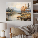 Lakeside Fall Foliage Serenity II - Landscapes Canvas Wall Art