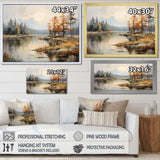 Lakeside Fall Foliage Serenity II - Landscapes Canvas Wall Art