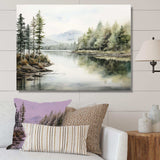 Scandinavian Lake Tranquility - Landscapes Canvas Wall Art