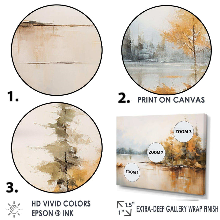 Minimalism Lake Tranquility - Landscapes Canvas Wall Art