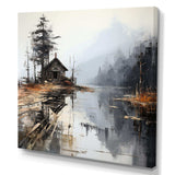 Minimalism Moody Lakehouse Overcast I - Landscapes Canvas Wall Art