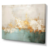 Minimalism Gold And Teal Horizon I - Abstract Canvas Wall Art