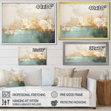 Minimalism Gold And Teal Horizon I - Abstract Canvas Wall Art