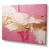 Minimalism Pink And Gold Horizon I - Abstract Canvas Wall Art