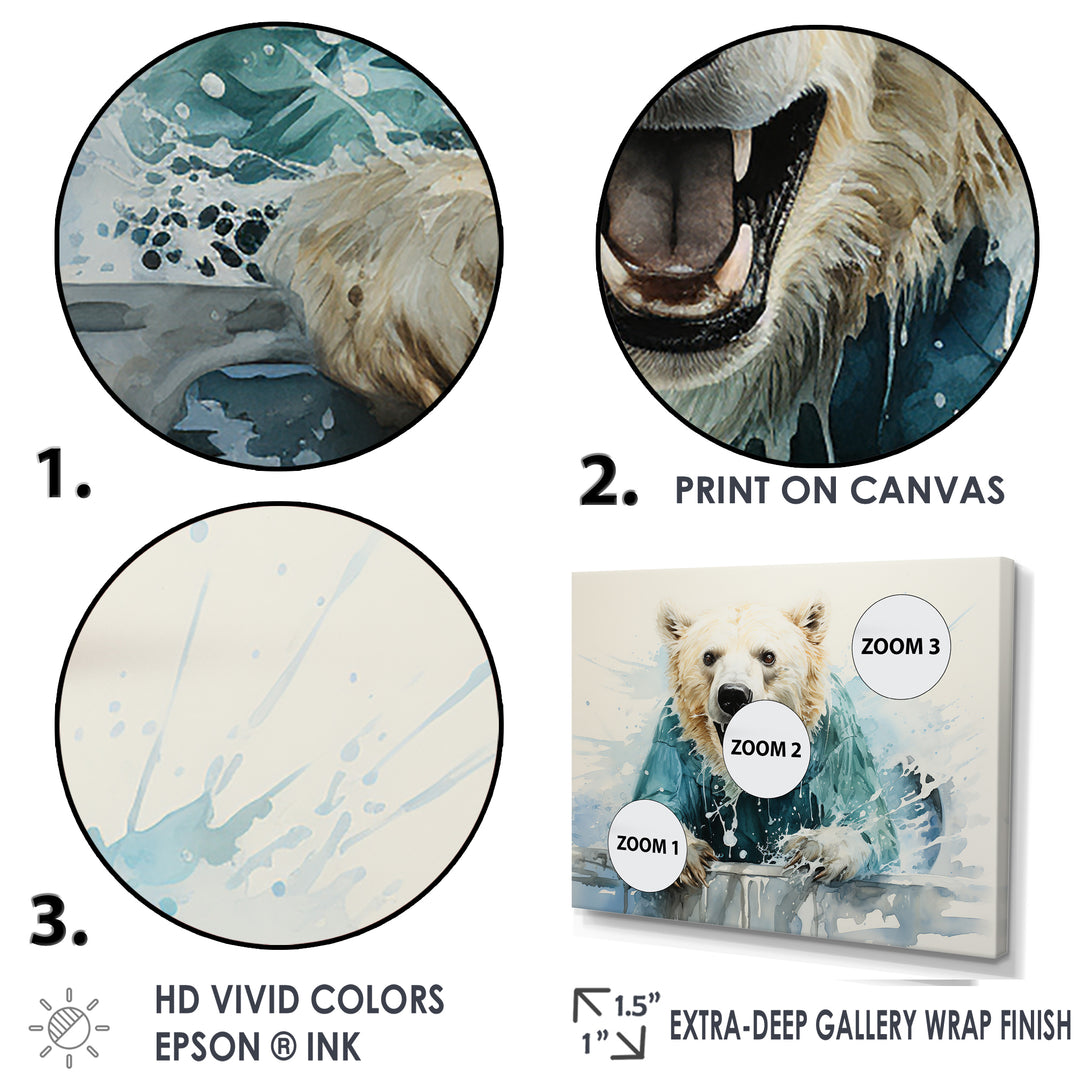 Polar Bears Snowy Portrait - Bear Wall Art Prints