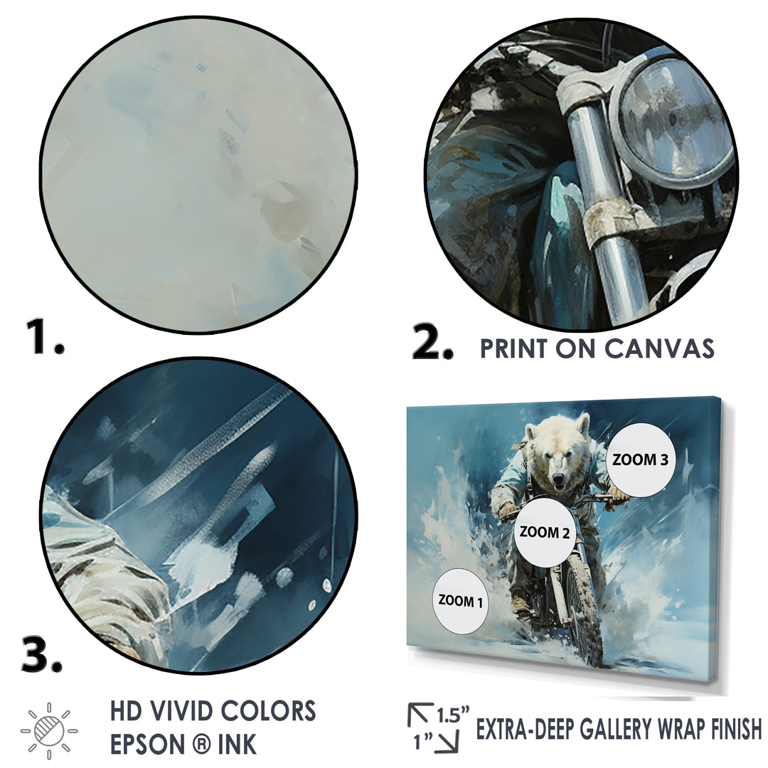 Polar Bears Snowy Ride - Bear Wall Art Prints