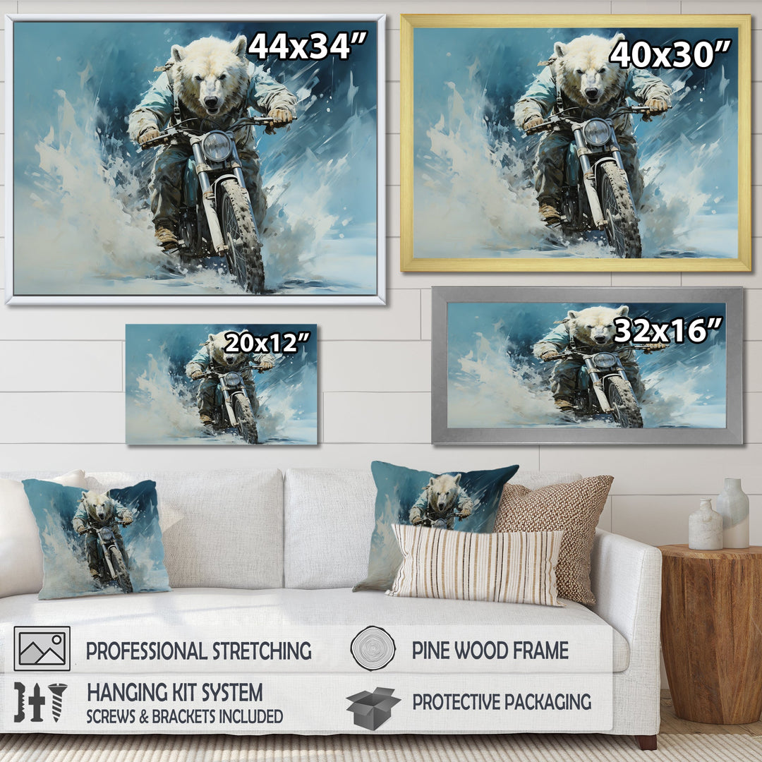 Polar Bears Snowy Ride - Bear Wall Art Prints