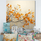 Amber Autumn Leaves - Floral Canvas Wall Art