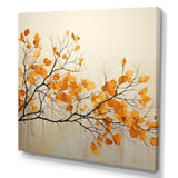 Amber Autumn Leaves - Floral Canvas Wall Art