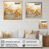 Amber Autumn Leaves - Floral Canvas Wall Art