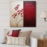 Bordeaux Bold Leaf I - Floral Canvas Wall Art