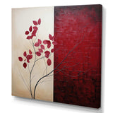 Bordeaux Bold Leaf I - Floral Canvas Wall Art