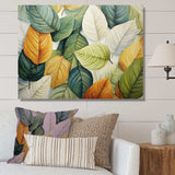 Green And Yellow Leaves Tranquility II - Floral Canvas Wall Art