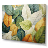 Green And Yellow Leaves Tranquility II - Floral Canvas Wall Art