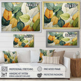 Green And Yellow Leaves Tranquility II - Floral Canvas Wall Art