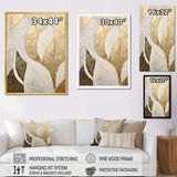 Gold Minimalism Leaves Collage III - Floral Canvas Wall Art