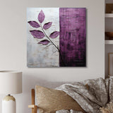 Purple Leaves Plum Precision - Floral Canvas Wall Art