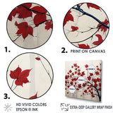 Red Leaves Scarlet Simplicity - Floral Canvas Wall Art