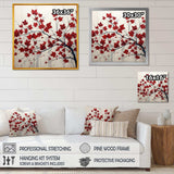 Red Leaves Scarlet Simplicity - Floral Canvas Wall Art